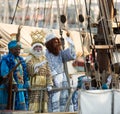 Magi arriving in port Royalty Free Stock Photo